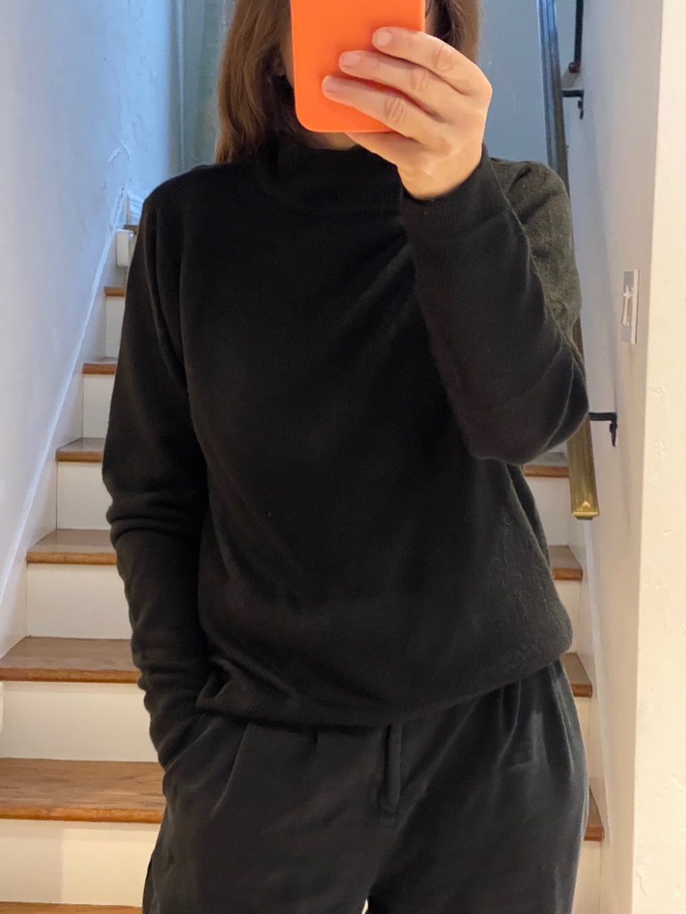 Blair knit mock neck black sweater women PM